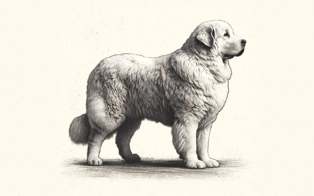 Great Pyrenees Standing Side View