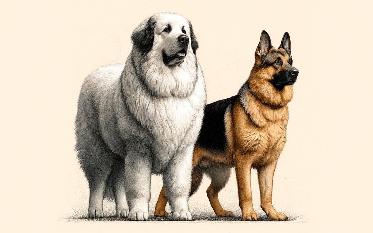 Great Pyrenees vs German Shepherd Dog Comparison