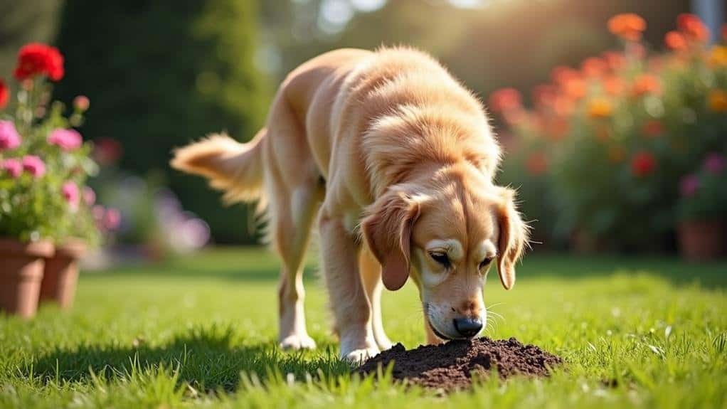 senior dog dirt eating