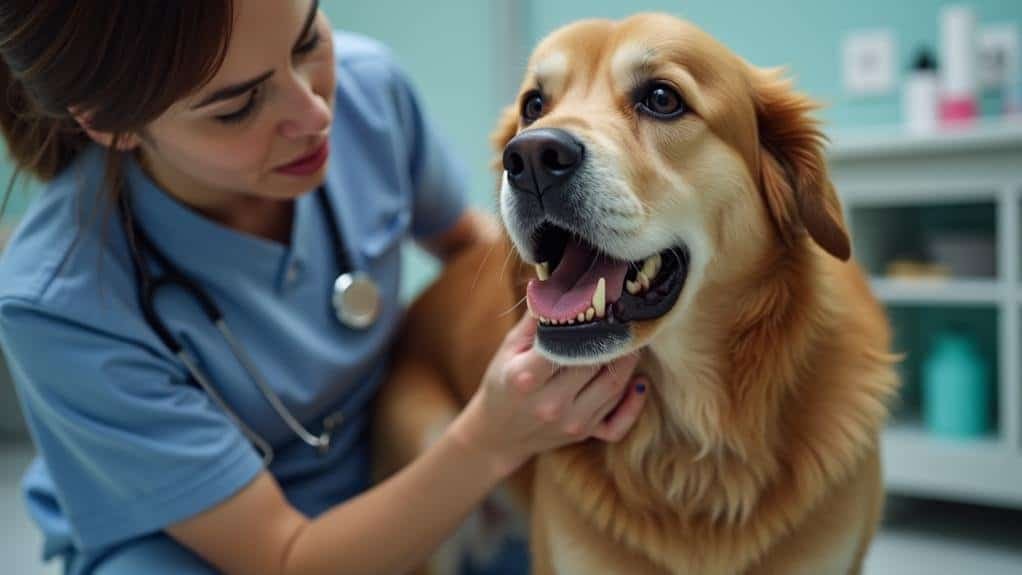 swollen red male dog